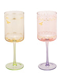 Yvonne Ellen multi bee wine glasses set of 2 (British brand)