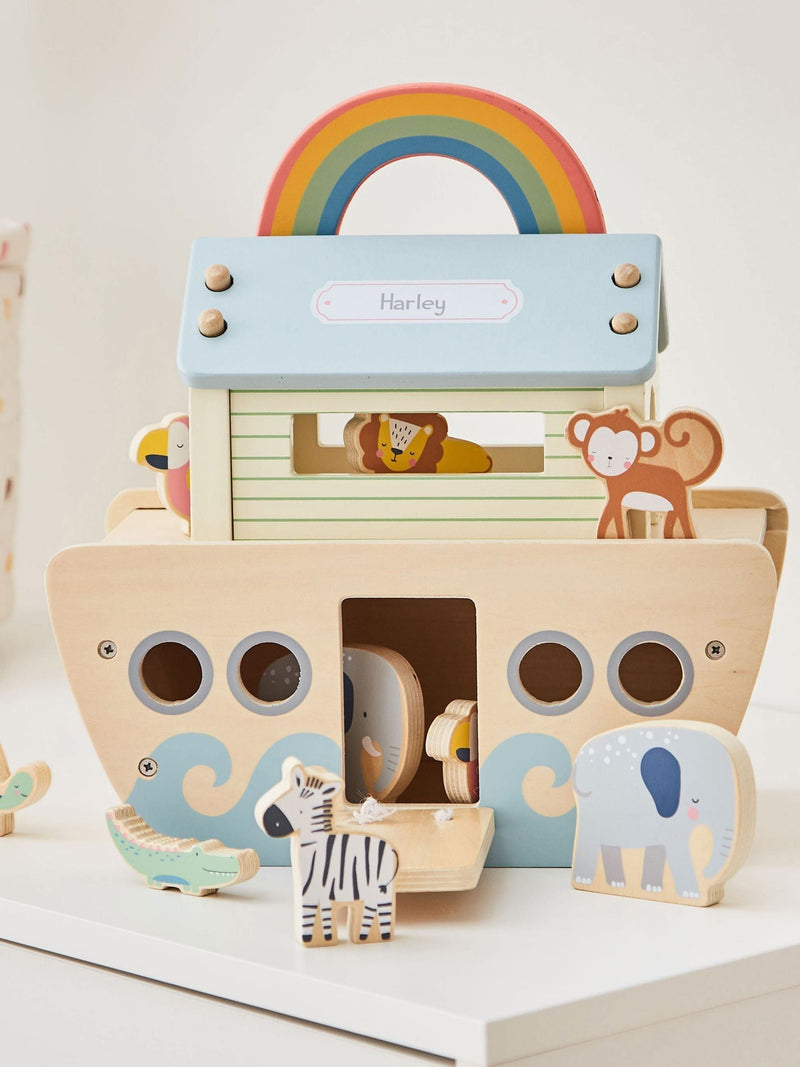 My 1st Years personalised wooden animal ark play set, imported from the UK