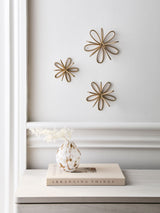 Next Set of 3 Gold Metal Flower Wall Plaques Room Decoration- Buy online at McGrocer