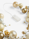Christmas Garland gold bauble pre-lit 168cm, UK version