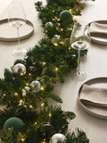 Green lit faux bauble Christmas garland small or large, UK version
