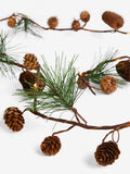 Lit pinecone Christmas garland 150cm - British product