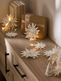 White lit paper snowflake Christmas garland 150cm (British brand)