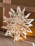 White lit paper snowflake Christmas garland 150cm (British brand)