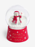 Red Penguin baby's first Christmas 2025 snow globe 17cm height, imported from the UK
