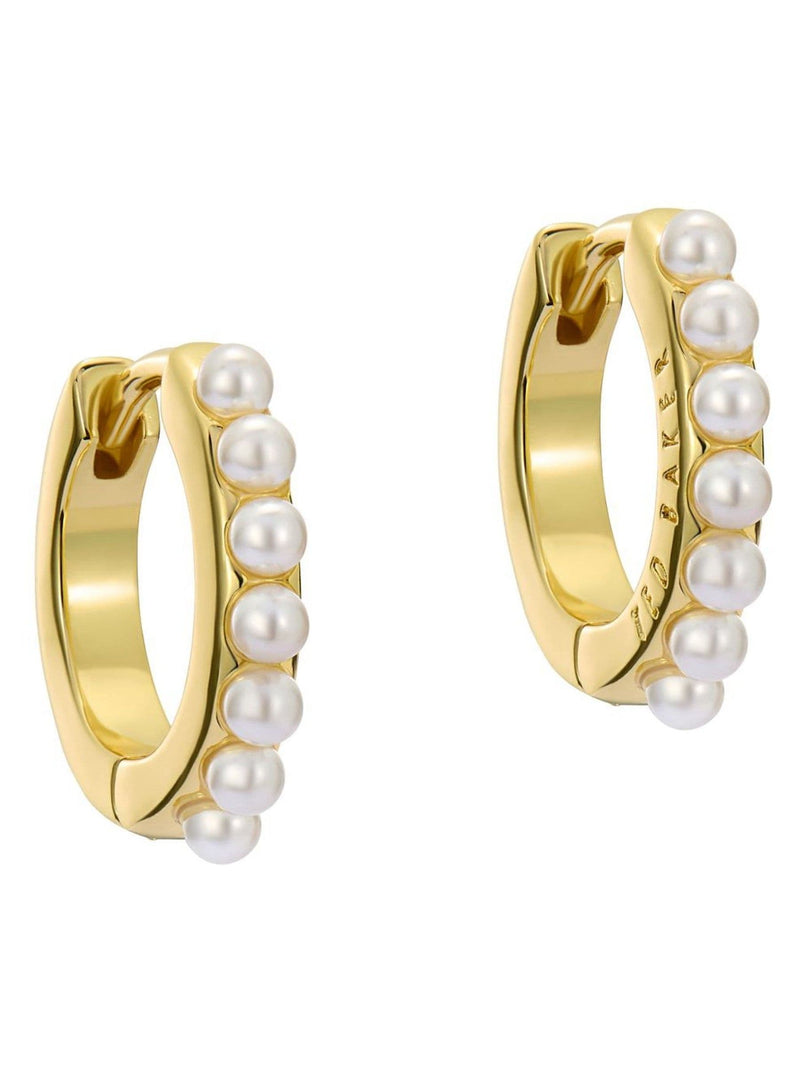 Ted Baker gold tone pearl persia huggie earrings (British brand)
