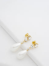 Next Ted Baker Gold Tone White Crystal Pearsti Statement Bead Drop Earrings- Buy online at McGrocer