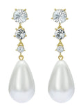 Ted Baker gold tone white crystal Pearsti statement bead drop earrings (British brand)