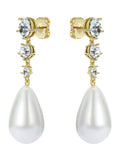 Ted Baker gold tone white crystal Pearsti statement bead drop earrings (British brand)