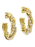 Ted Baker gold pearl hoop earrings 1.7cm diameter (British brand)