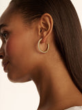 Ted Baker Gold Tone Pearl Peraa Medium Hoop Earrings (British brand)