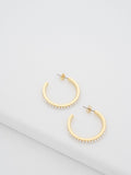 Ted Baker Gold Tone Pearl Peraa Medium Hoop Earrings (British brand)