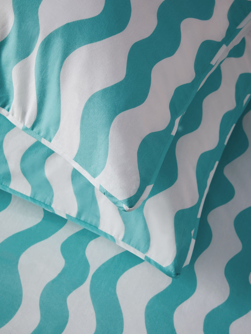 Eleanor Bowmer aqua wave pillowcase set of 2, UK version