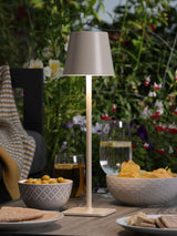 Next Dar Lighting Satin Grey Derrick Rechargeable Outdoor USB Table Lamp- Buy online at McGrocer