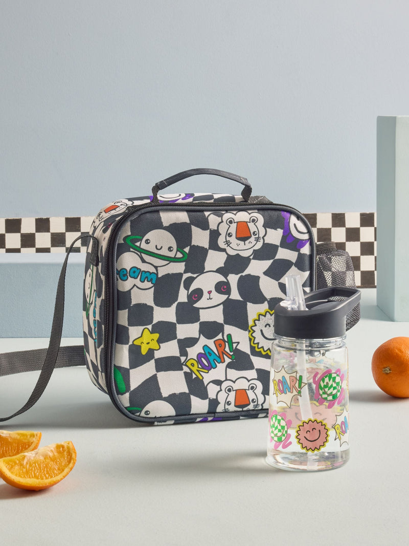 Check fun faces lunch bag and water bottle - British product