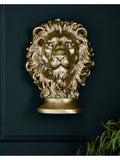 Gold Lion Head Wall Plaque