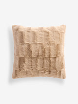 Next Natural Textured Faux Fur Check Cushion- Buy online at McGrocer