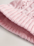 Pink Pointelle Cable Knitted Pom Hat - British product