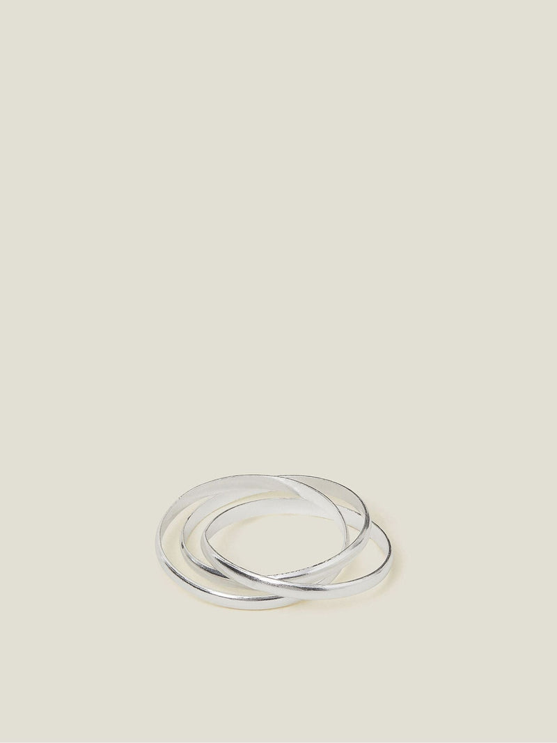 Accessorize Silver Tone Russian Band Ring, imported from the UK