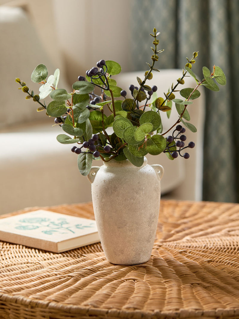 Blue Artificial Winter Arrangement in Vase 41cm Height - British product