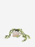 Artificial trailing plant in ceramic house shaped pot - British product
