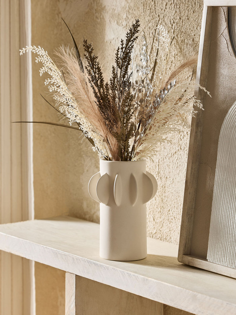 Artificial Dried Floral Arrangement in Skandi Ceramic Vase