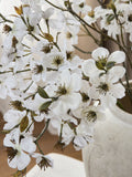 White artificial blossom 3 stems (British brand)