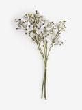 White artificial blossom 3 stems (British brand)