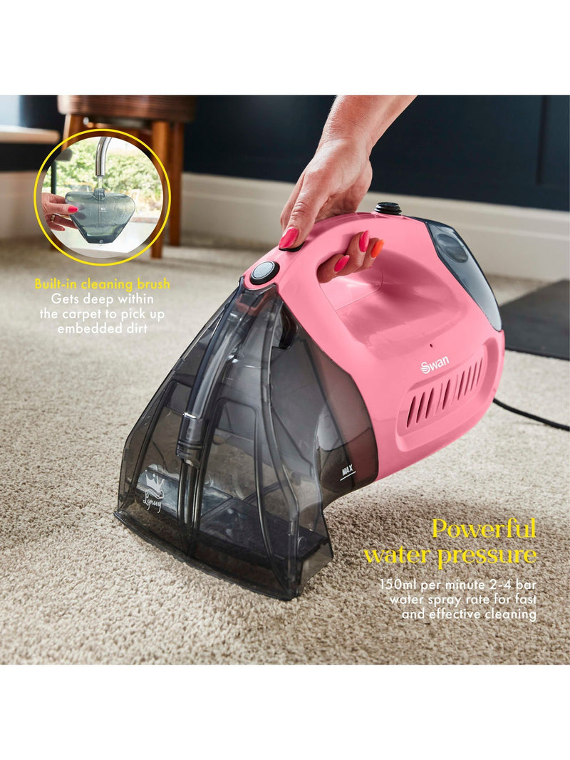 Swan Pink handheld carpet cleaner, UK version