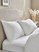 Next Set of 2 White Teddy Fleece Pillowcases- Buy online at McGrocer