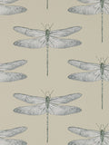 Harlequin Demoiselle wallpaper sample with dragonfly motif - British product