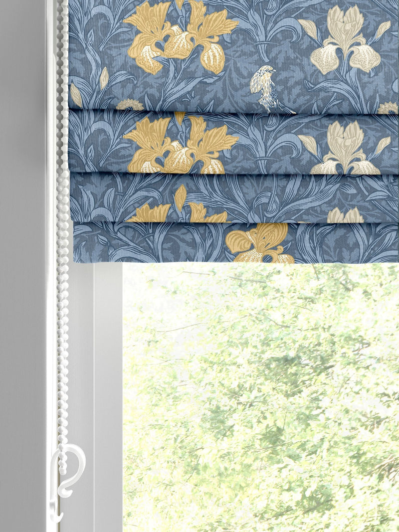 William Morris River Blue Iris roman blind (British brand)