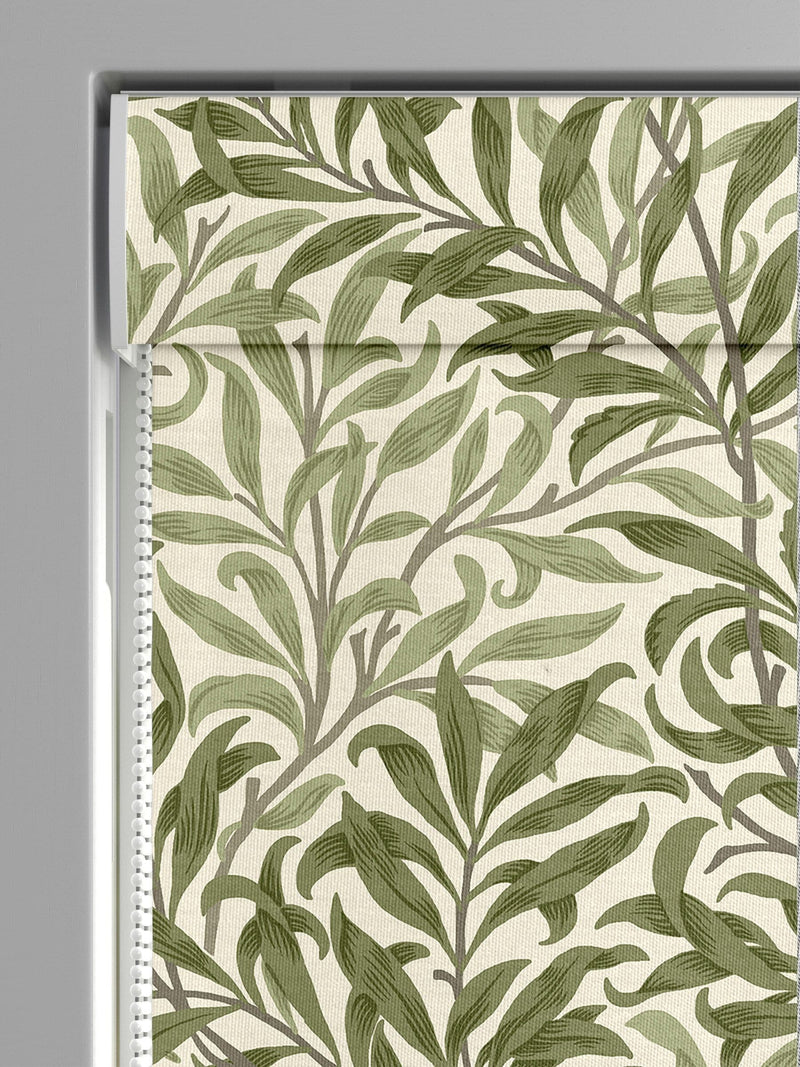 William Morris roman blind Moss Green Willow Bough design - British product