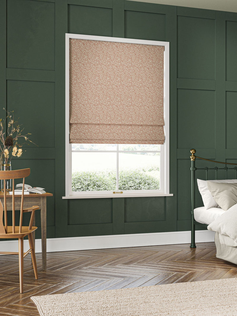 William Morris Willow Bough roman blind brick orange - British product