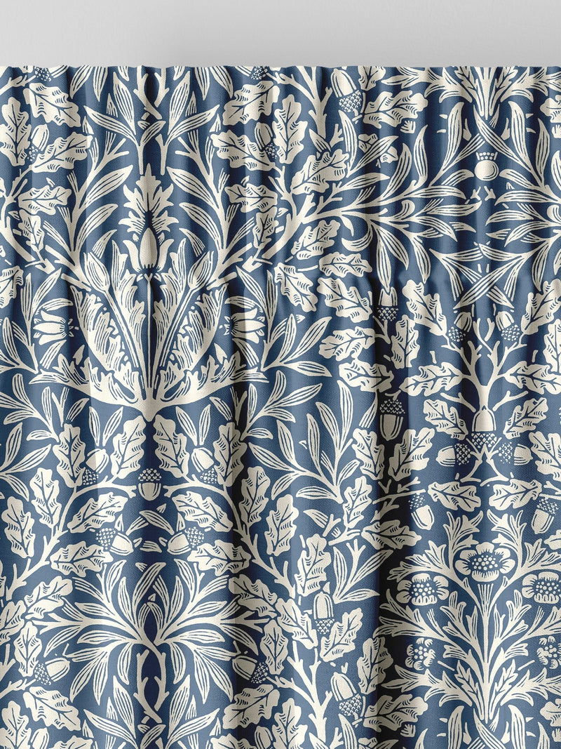 William Morris At Home River Blue Acorn curtains, UK version