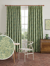 Next William Morris At Home Apple Green Foliage Made to Measure Curtains- Buy online at McGrocer