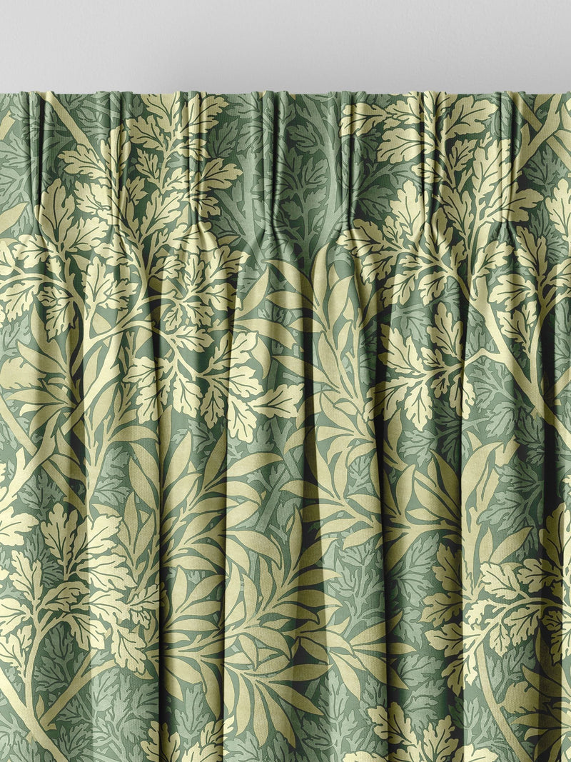 William Morris Apple Green Foliage made to measure curtains, UK version