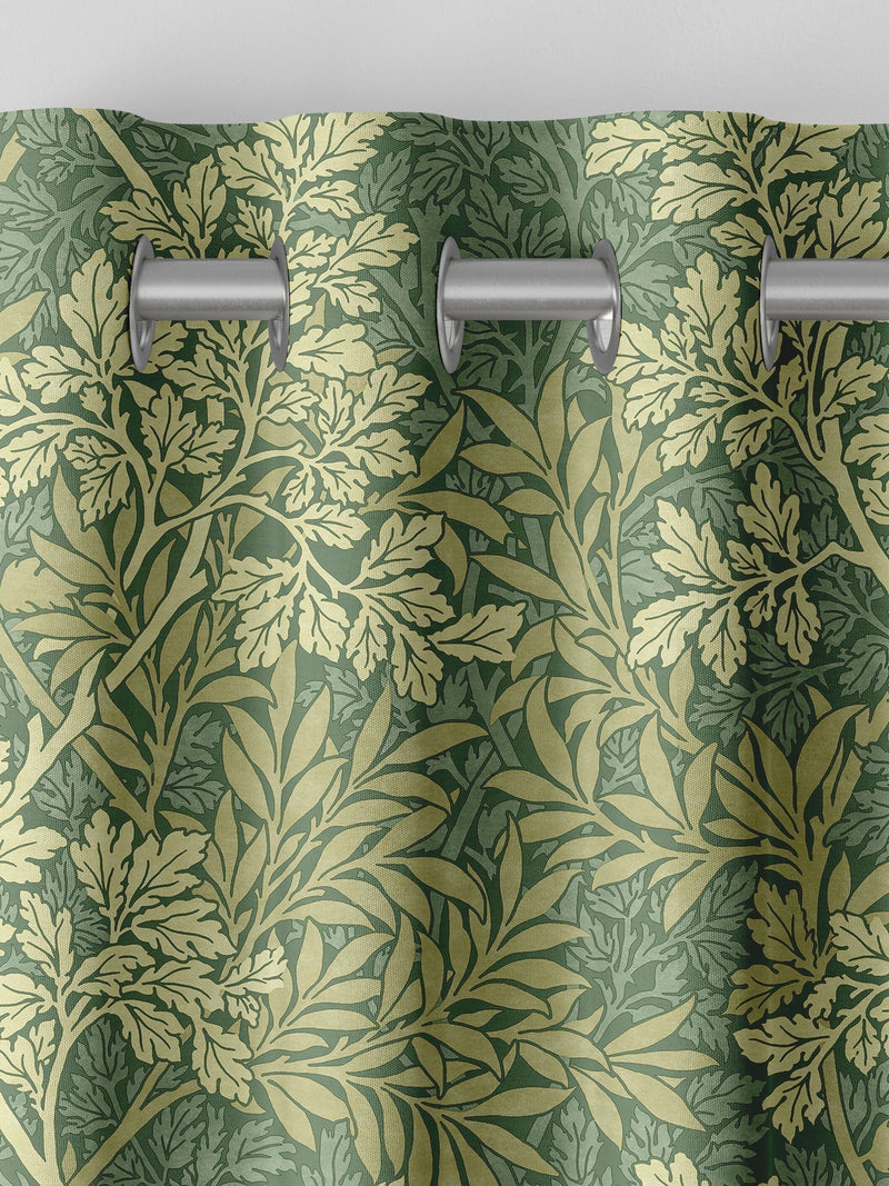 William Morris Apple Green Foliage made to measure curtains, UK version