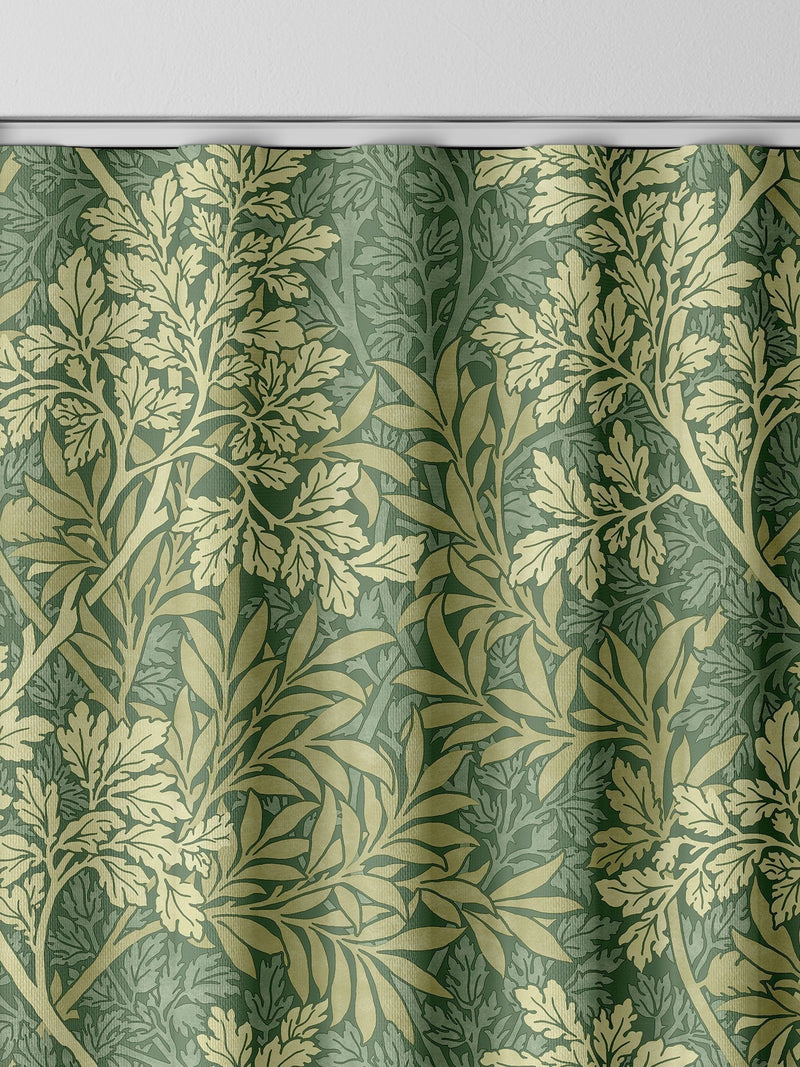 William Morris Apple Green Foliage made to measure curtains, UK version