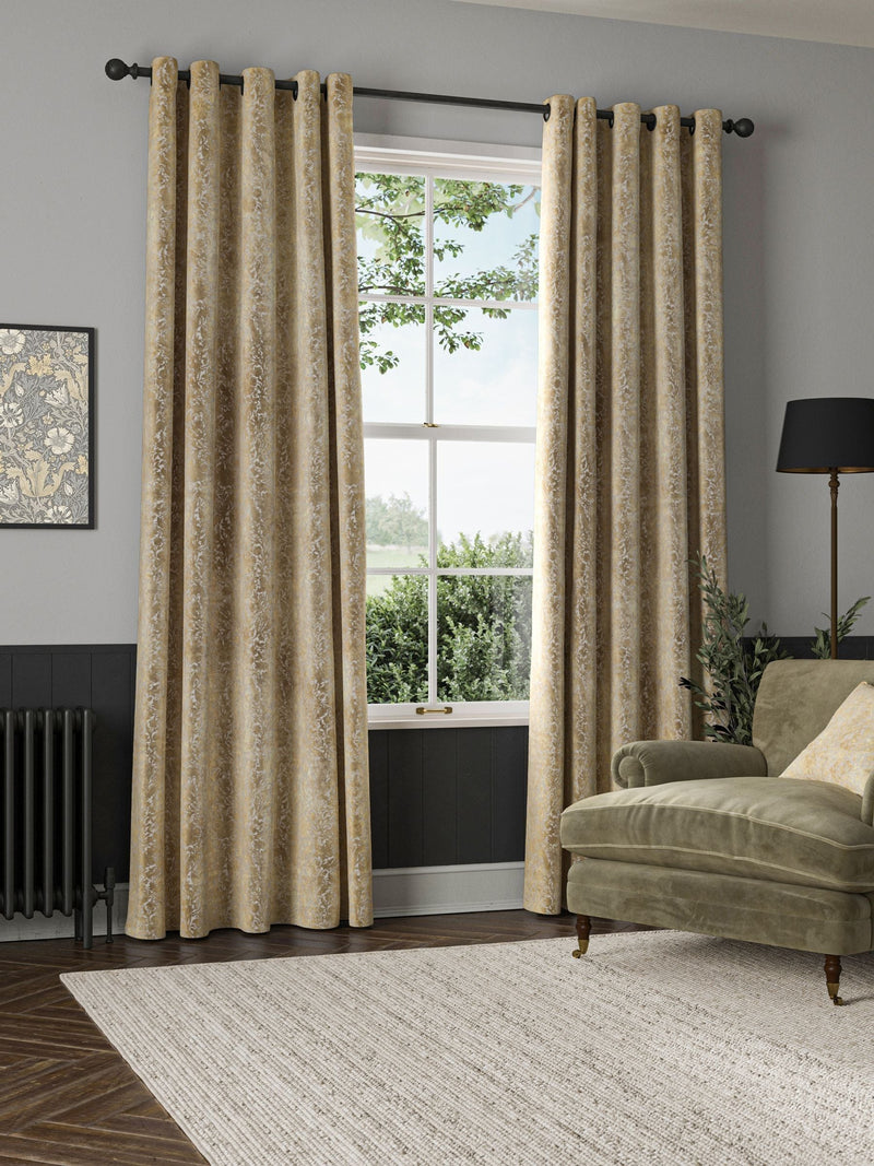 William Morris Compton Silhouette velvet curtains natural - British product