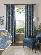 Next William Morris At Home River Blue Iris Made to Measure Curtains- Buy online at McGrocer
