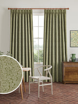Next William Morris At Home Moss Green Bird and Anemone Woven Made to Measure Curtains- Buy online at McGrocer
