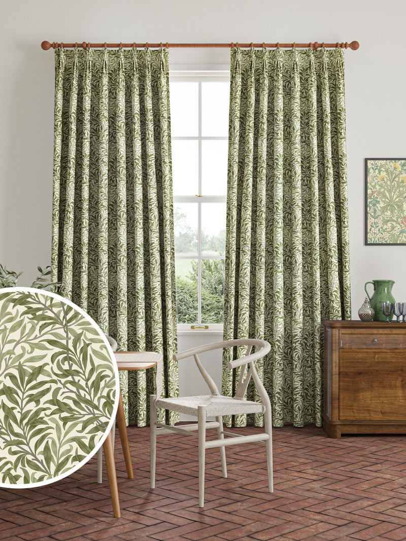 William Morris Moss Green Willow Bough curtains - British product