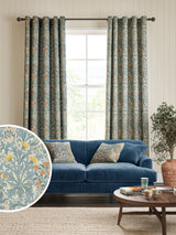 Next William Morris At Home Blue Woodland Weeds Made to Measure Curtains 455x460mm- Buy online at McGrocer