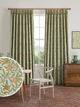 Next William Morris At Home Fruit Lichen Green Cotton Curtains 460x465mm- Buy online at McGrocer
