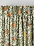 William Morris curtains lichen green fruit design (British brand)