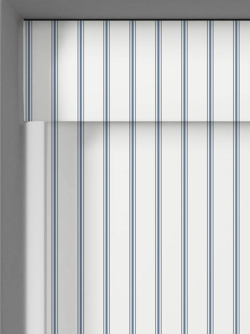 Laura Ashley roller blind dusky blue stripe Farnworth, imported from the UK