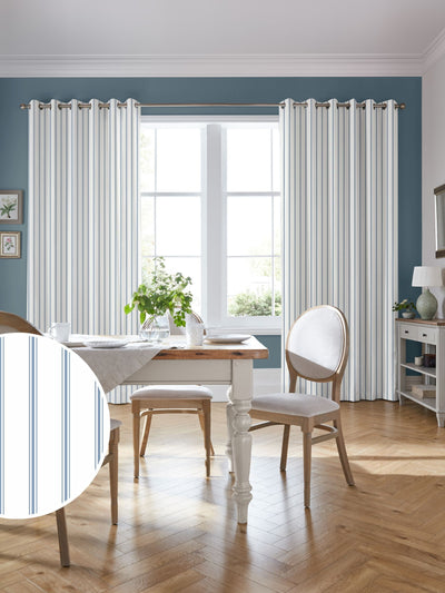 Next Laura Ashley Dusky Blue Farnworth Made to Measure Curtains- Buy online at McGrocer