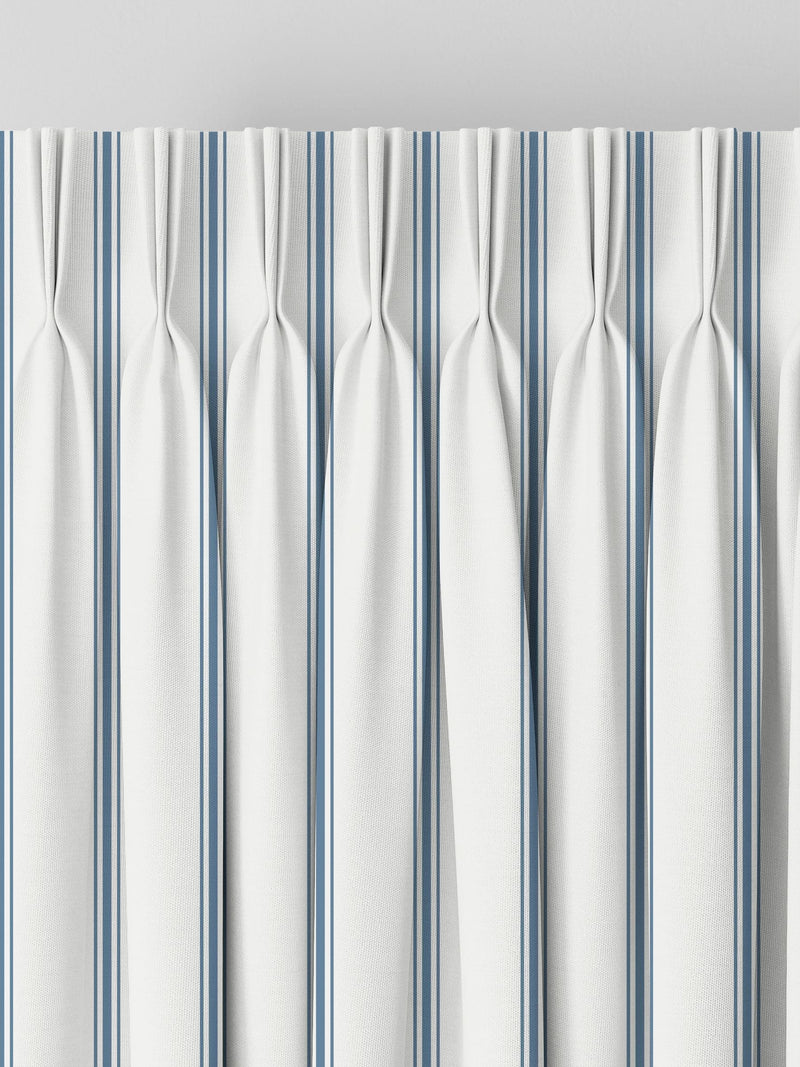 Laura Ashley Farnworth dusky blue stripe curtains, imported from the UK