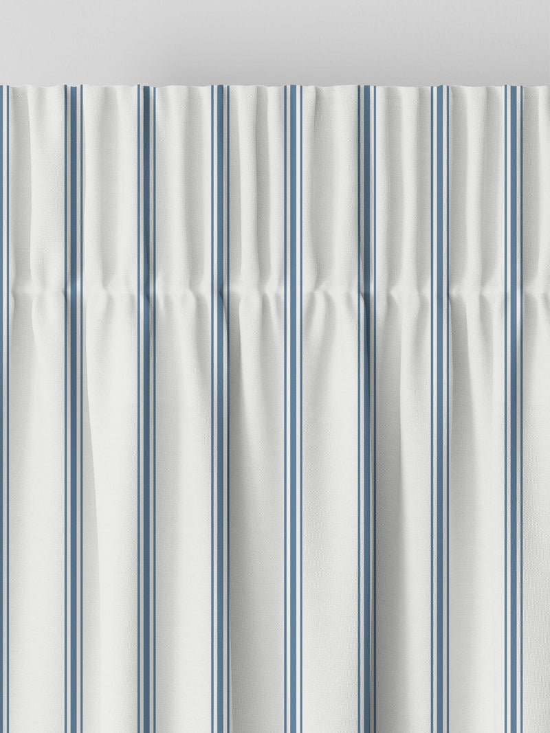 Laura Ashley Farnworth dusky blue stripe curtains, imported from the UK